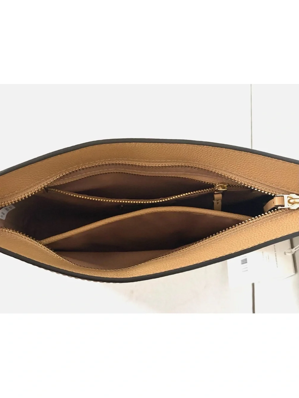 New Tory Burch Blake Swingpack Crossbody Pebble Leather Warm Biscuit